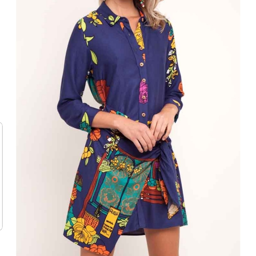 Shirt Dress with tie on the front "wrap" detail